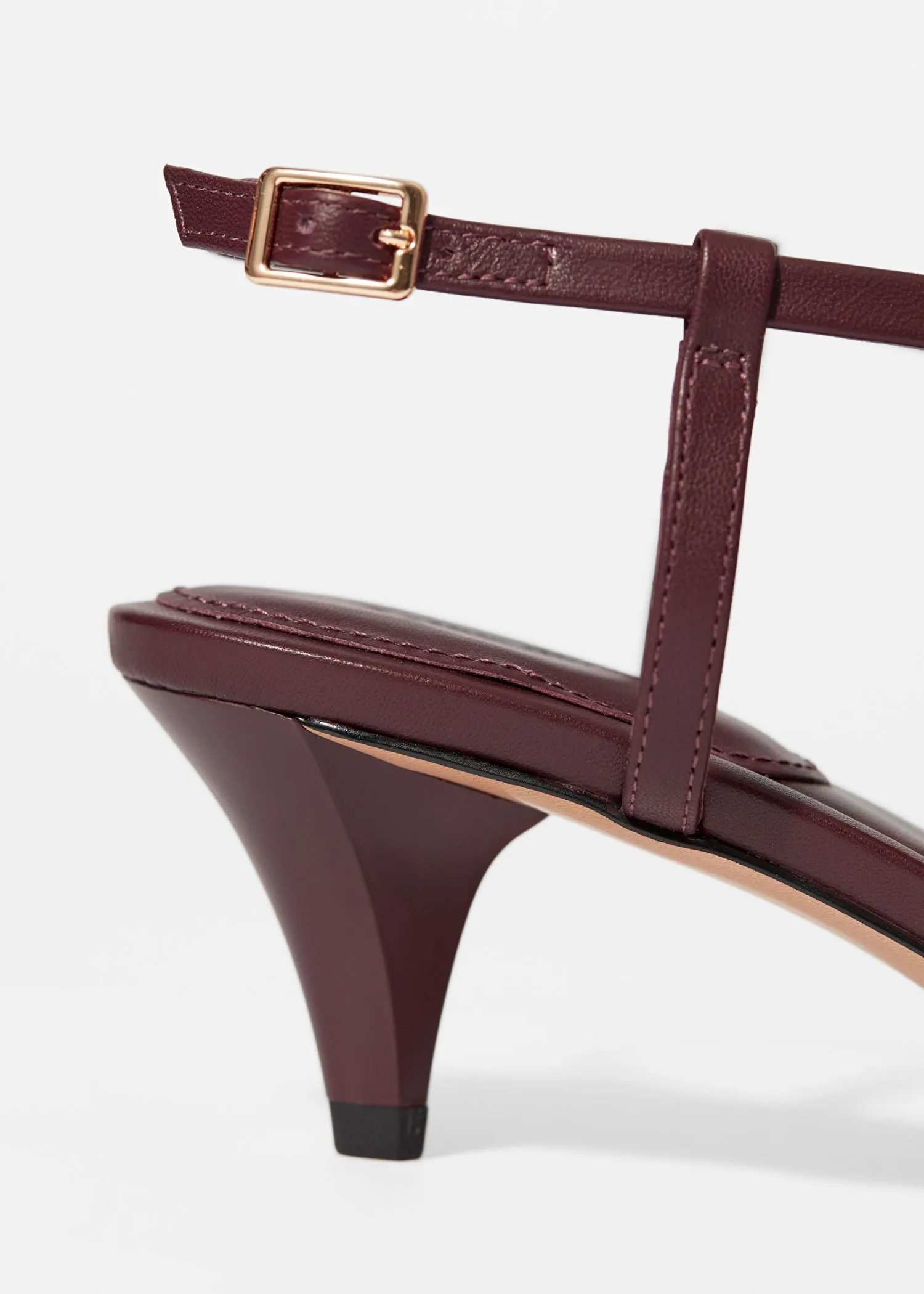 Embellished Heeled Leather Sandals