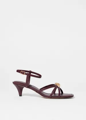 Embellished Heeled Leather Sandals