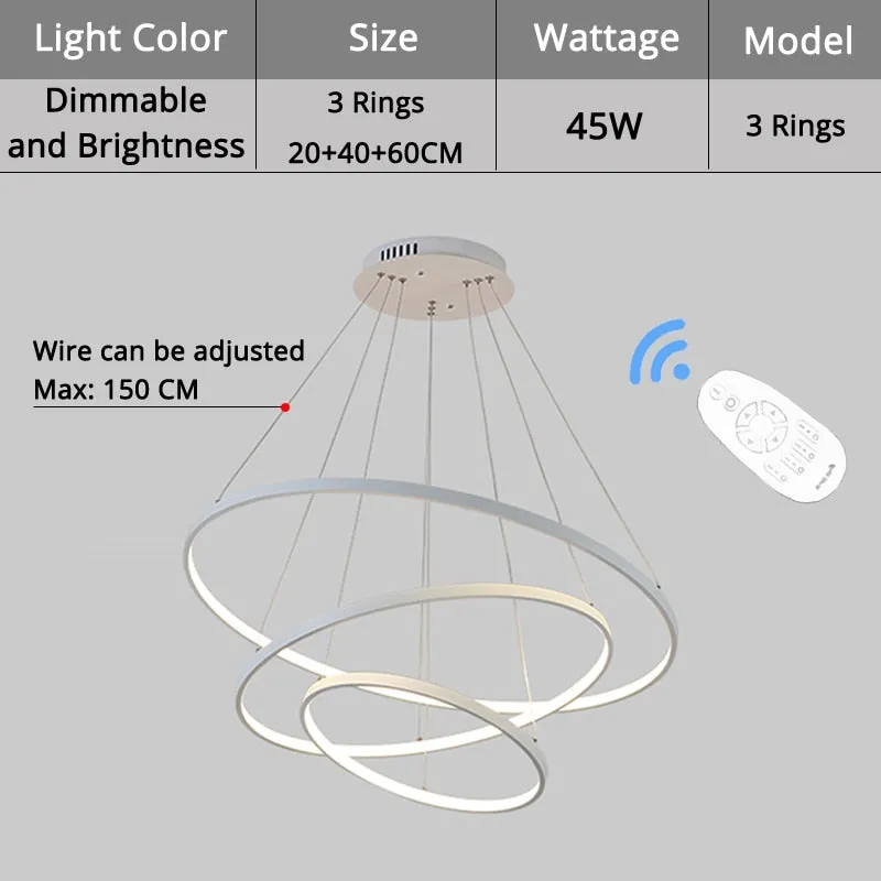 Enlightenment Modern LED Chandelier With Remote Control