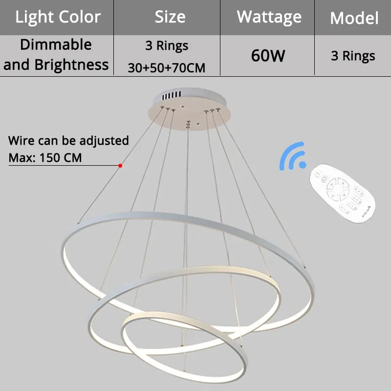 Enlightenment Modern LED Chandelier With Remote Control
