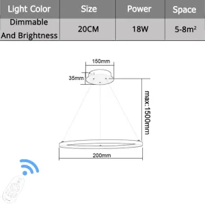 Enlightenment Modern LED Chandelier With Remote Control