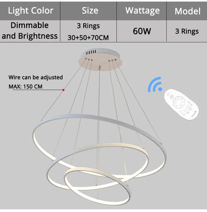 Enlightenment Modern LED Chandelier With Remote Control
