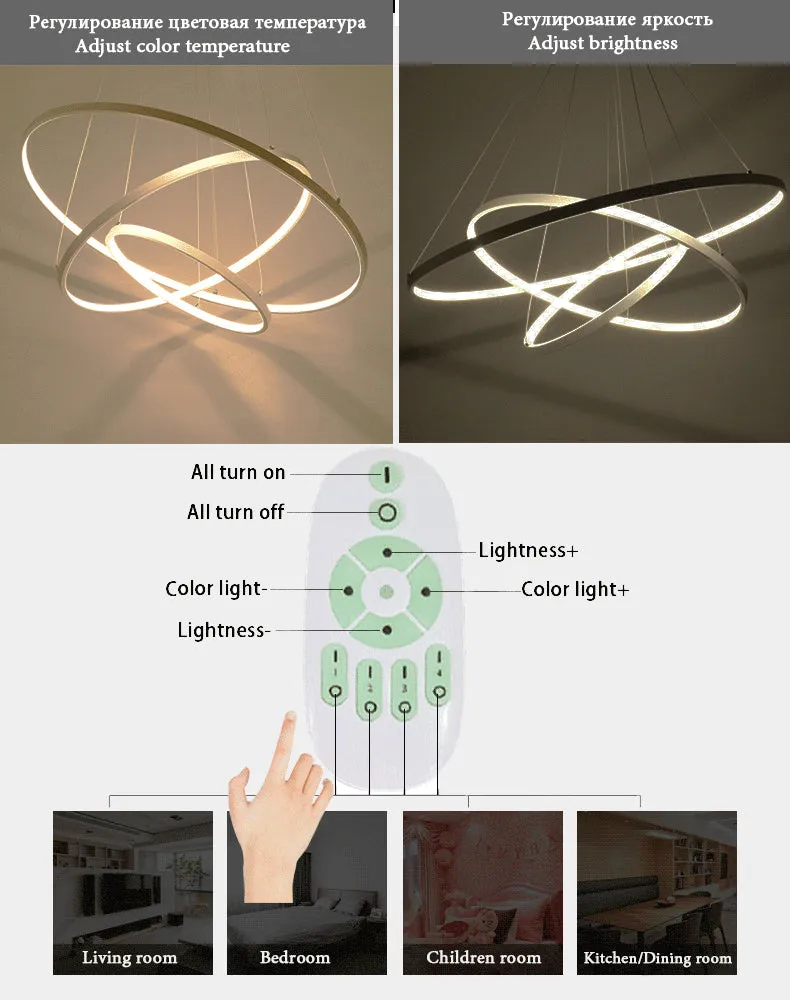 Enlightenment Modern LED Chandelier With Remote Control