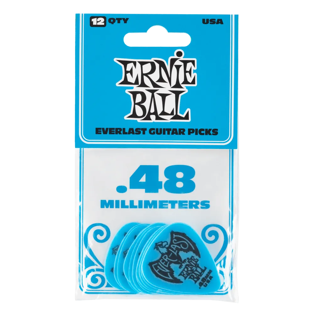 Ernie Ball 0.48mm Blue Everlast Picks 12 Pack