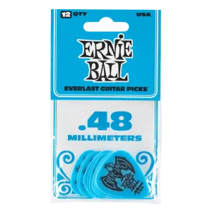 Ernie Ball 0.48mm Blue Everlast Picks 12 Pack