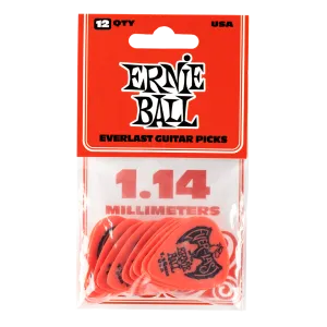 Ernie Ball 1.14mm RED Everlast Picks 12 Pack
