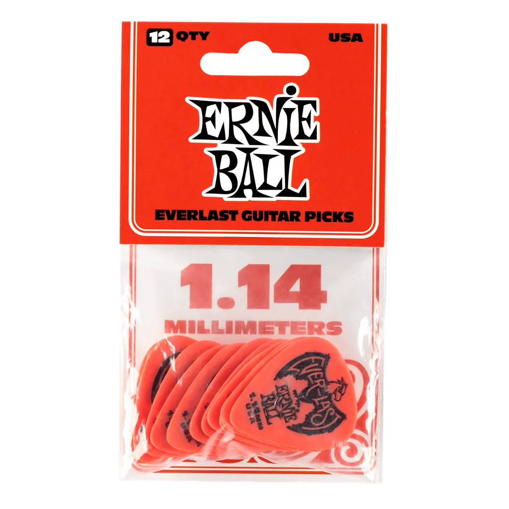 Ernie Ball 1.14mm RED Everlast Picks 12 Pack