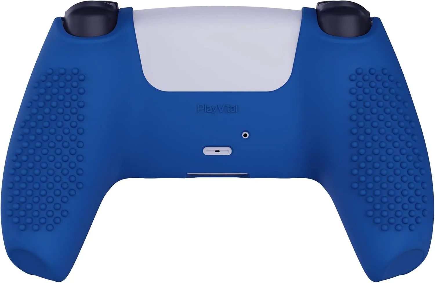 eXtremeRate PlayVital Blue 3D Studded Edition Anti-Slip Silicone Cover Skin for PS5 Wireless Controller with 6 Black Thumb Grip Caps