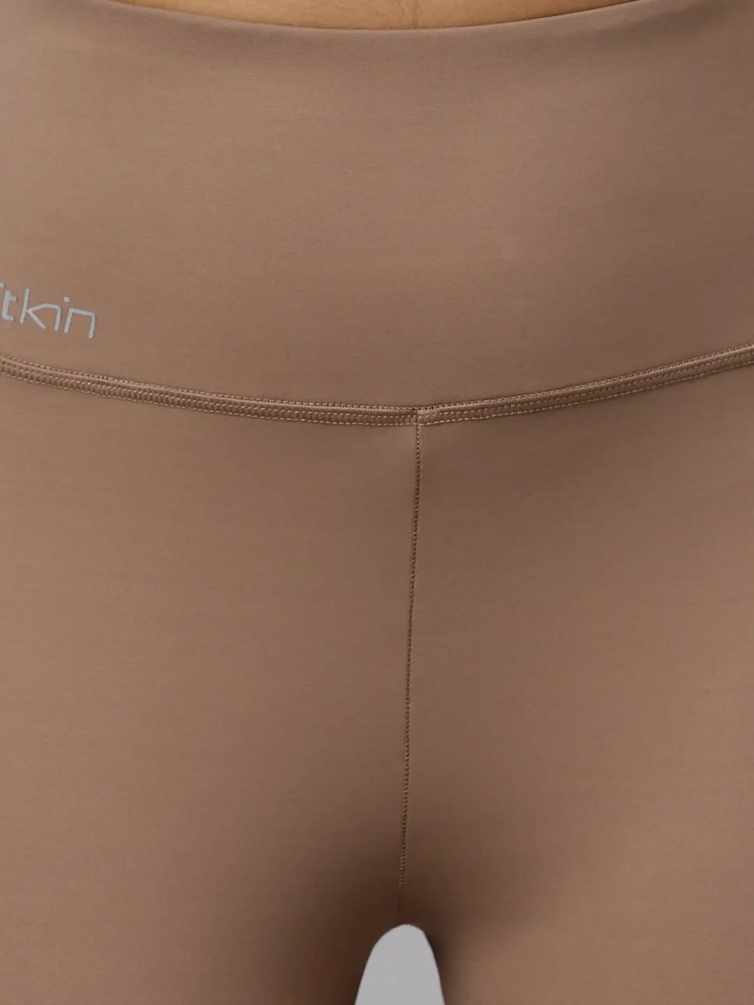 Fitkin Women's Beige Dolphin Tights