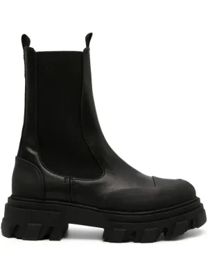 GANNI Cleated faux-leather chelsea boots