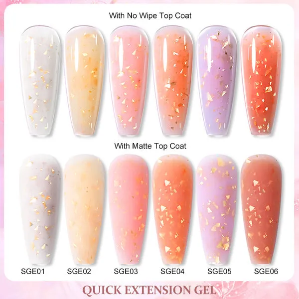 Gold Flakes Quick Building Gel 7ml (6 colours)