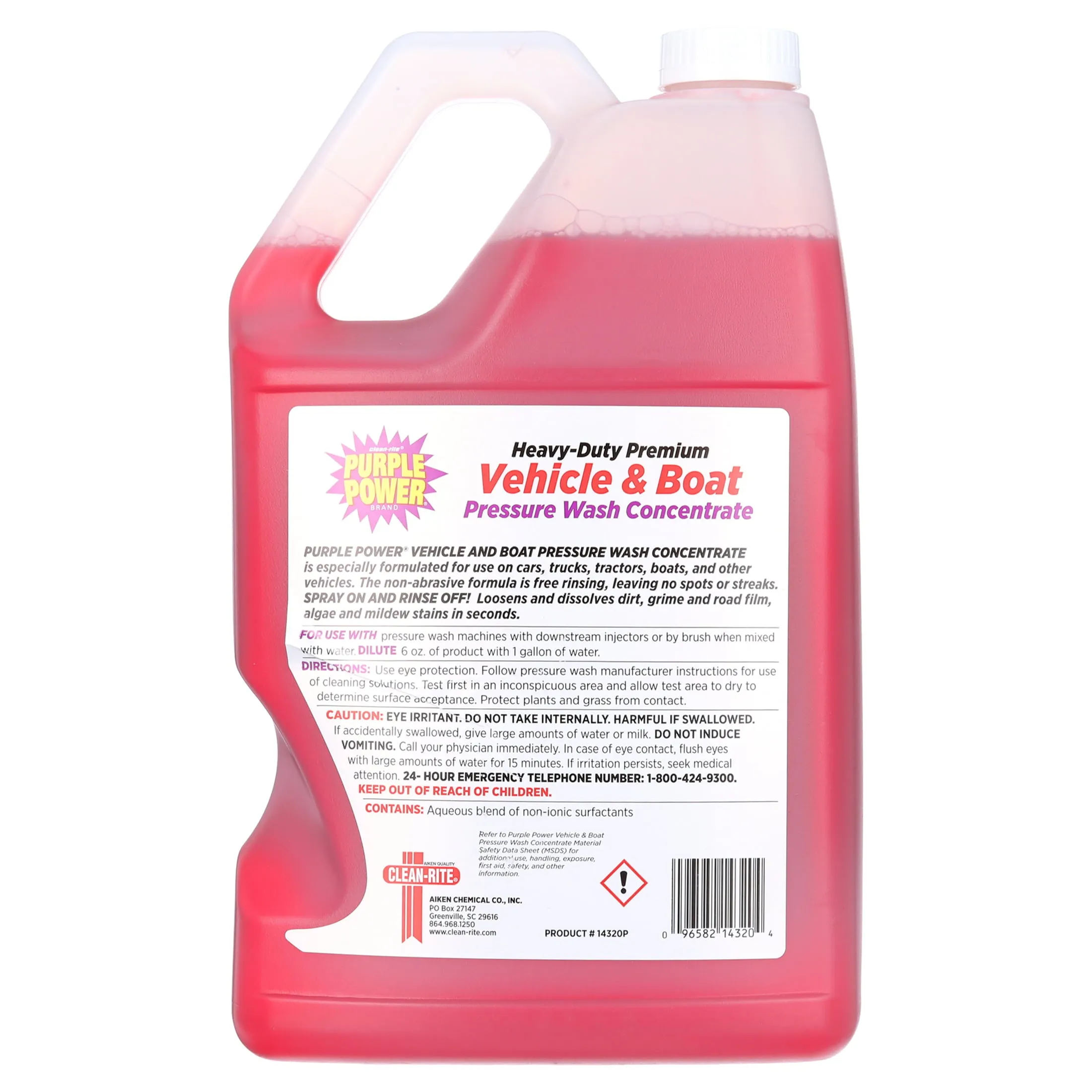 Heavy-Duty Vehicle and Boat Pressure Washer Fluid Concentrate, 1 Gallon