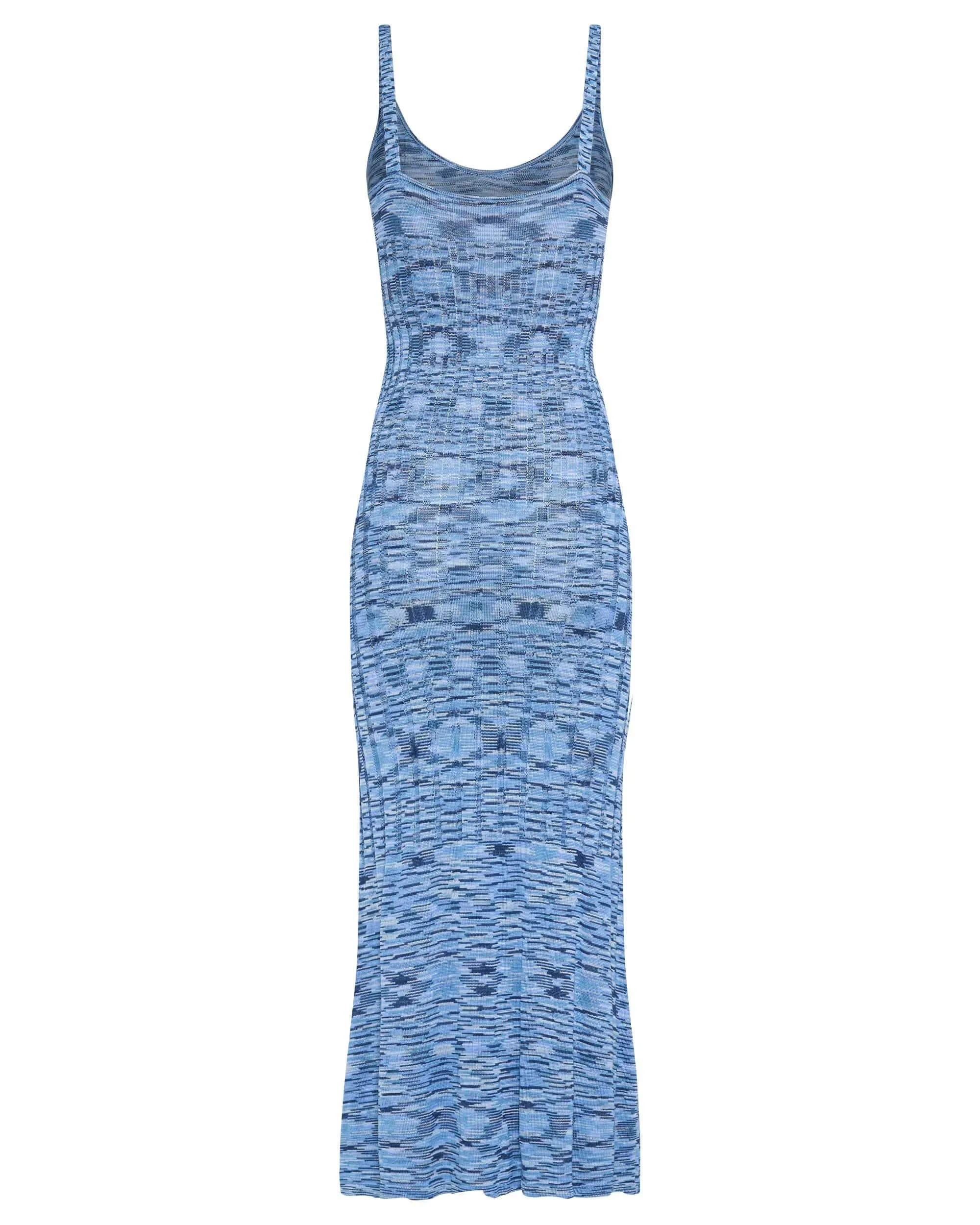 HORIZON KNIT FLARE OUT SLIP DRESS | BLUES