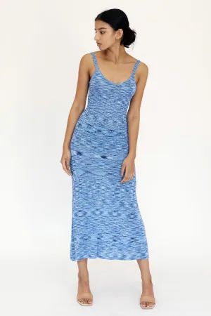HORIZON KNIT FLARE OUT SLIP DRESS | BLUES