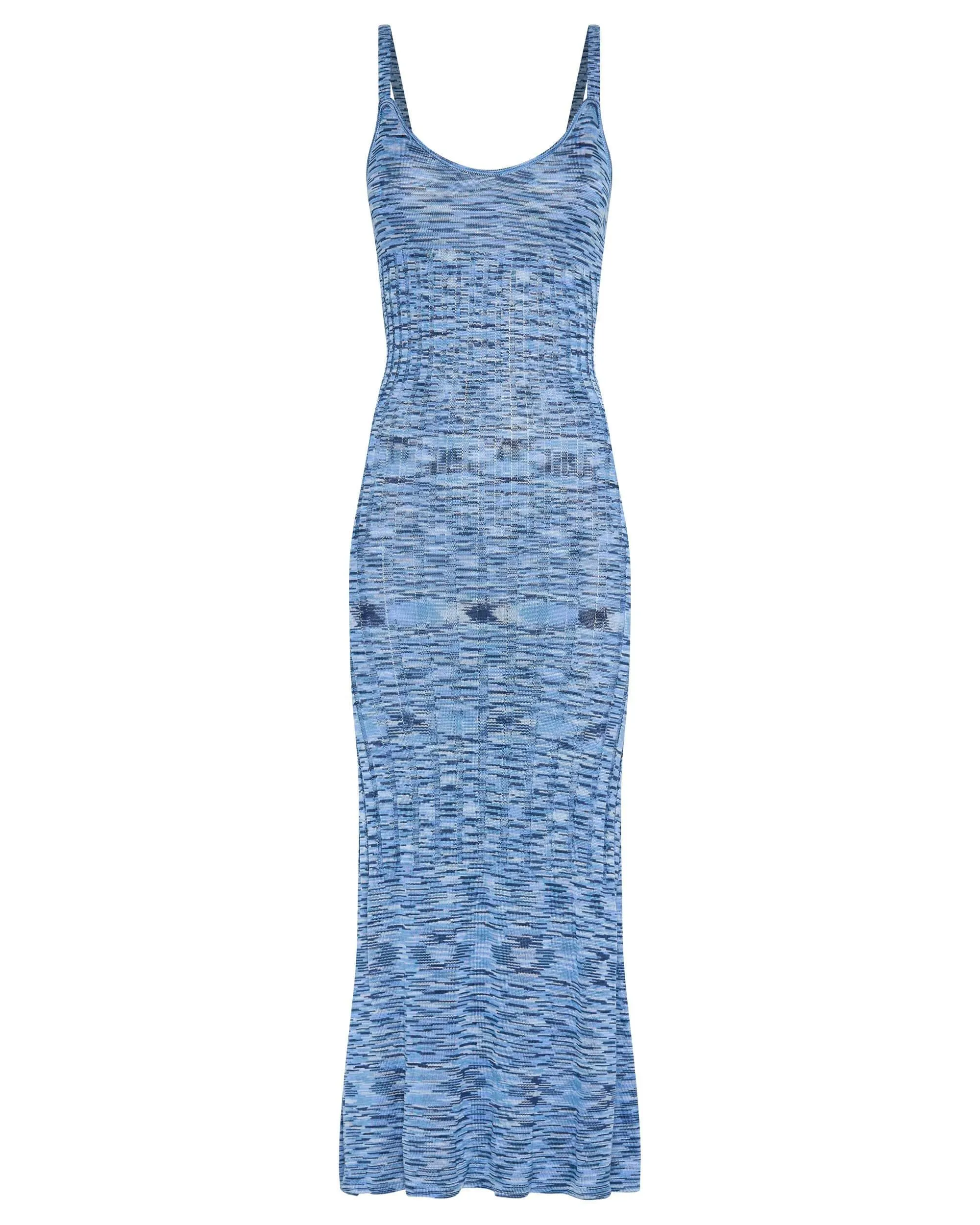 HORIZON KNIT FLARE OUT SLIP DRESS | BLUES