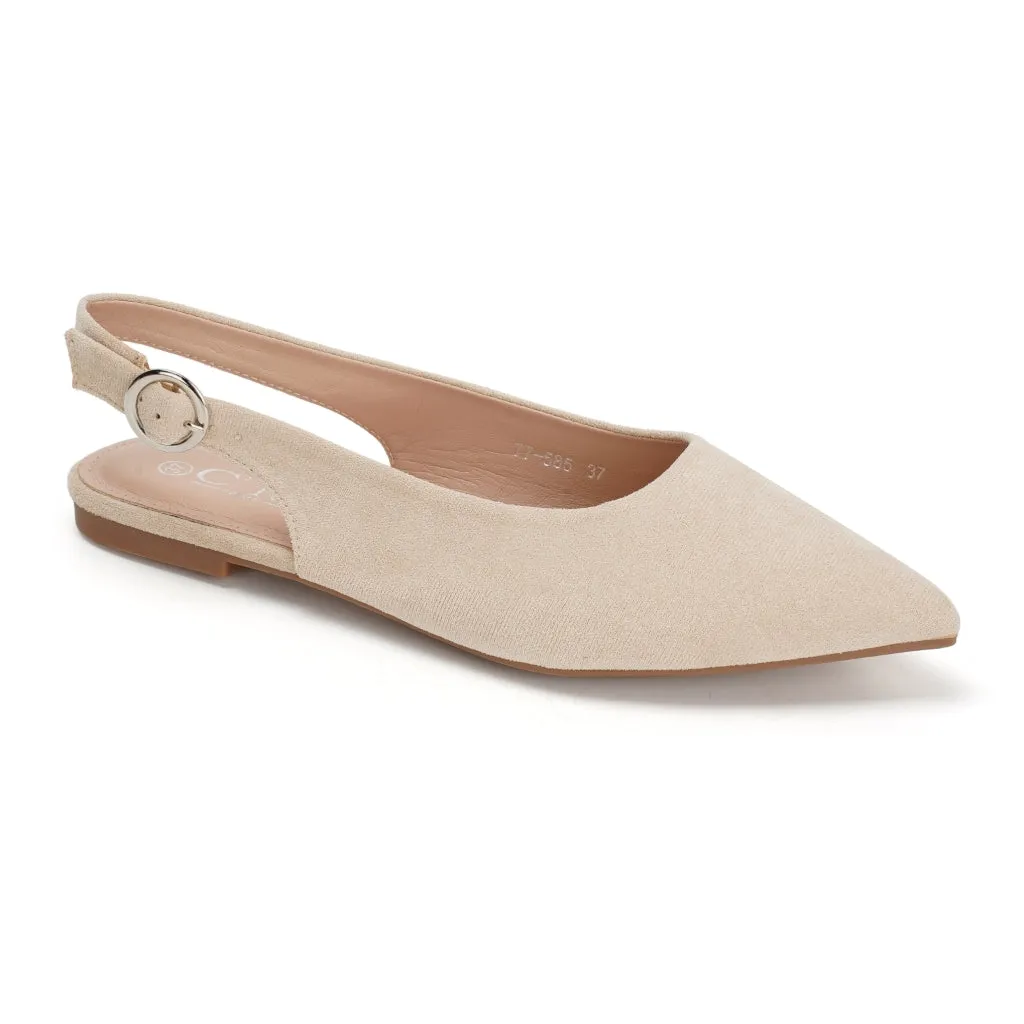 Josette dame slingback ballerina sko 77-585 - Beige