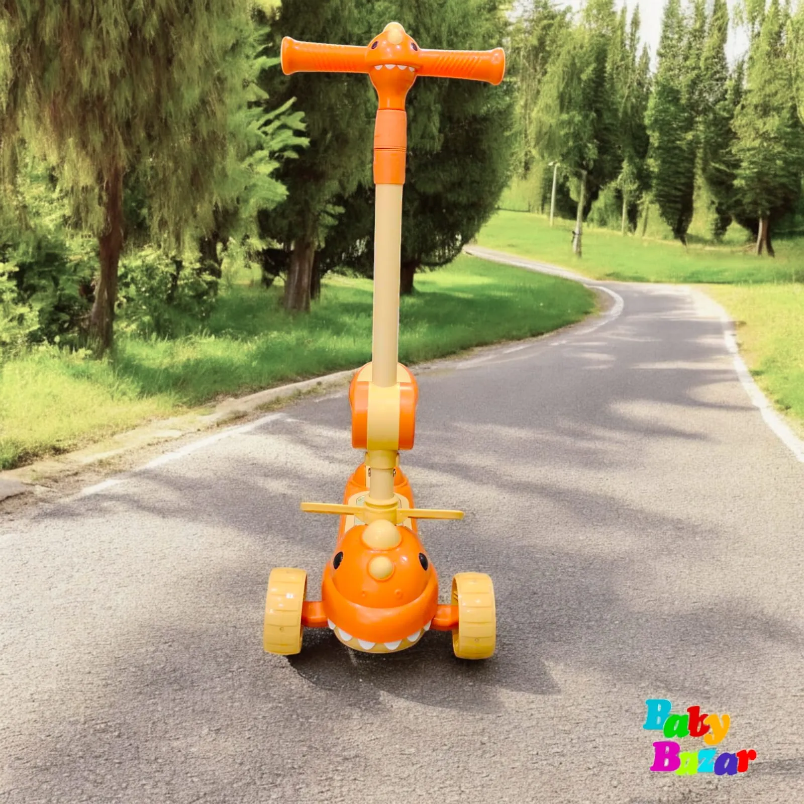 Kids 3-in-1 Dino Scooter with Seat – Fun & Adjustable Ride