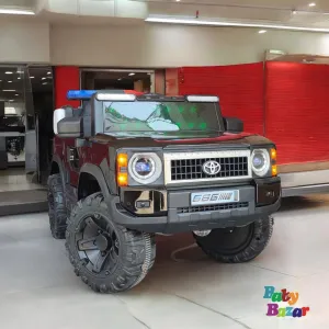 Kids Electric Ride On Police Jeep Leather Seats & Painted Body