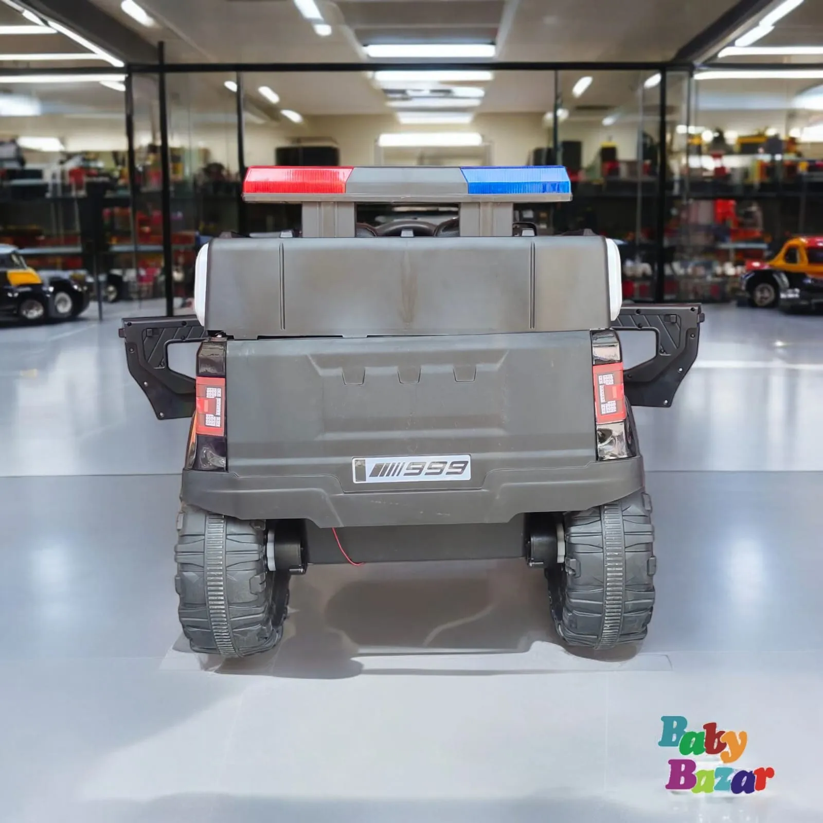 Kids Electric Ride On Police Jeep Leather Seats & Painted Body