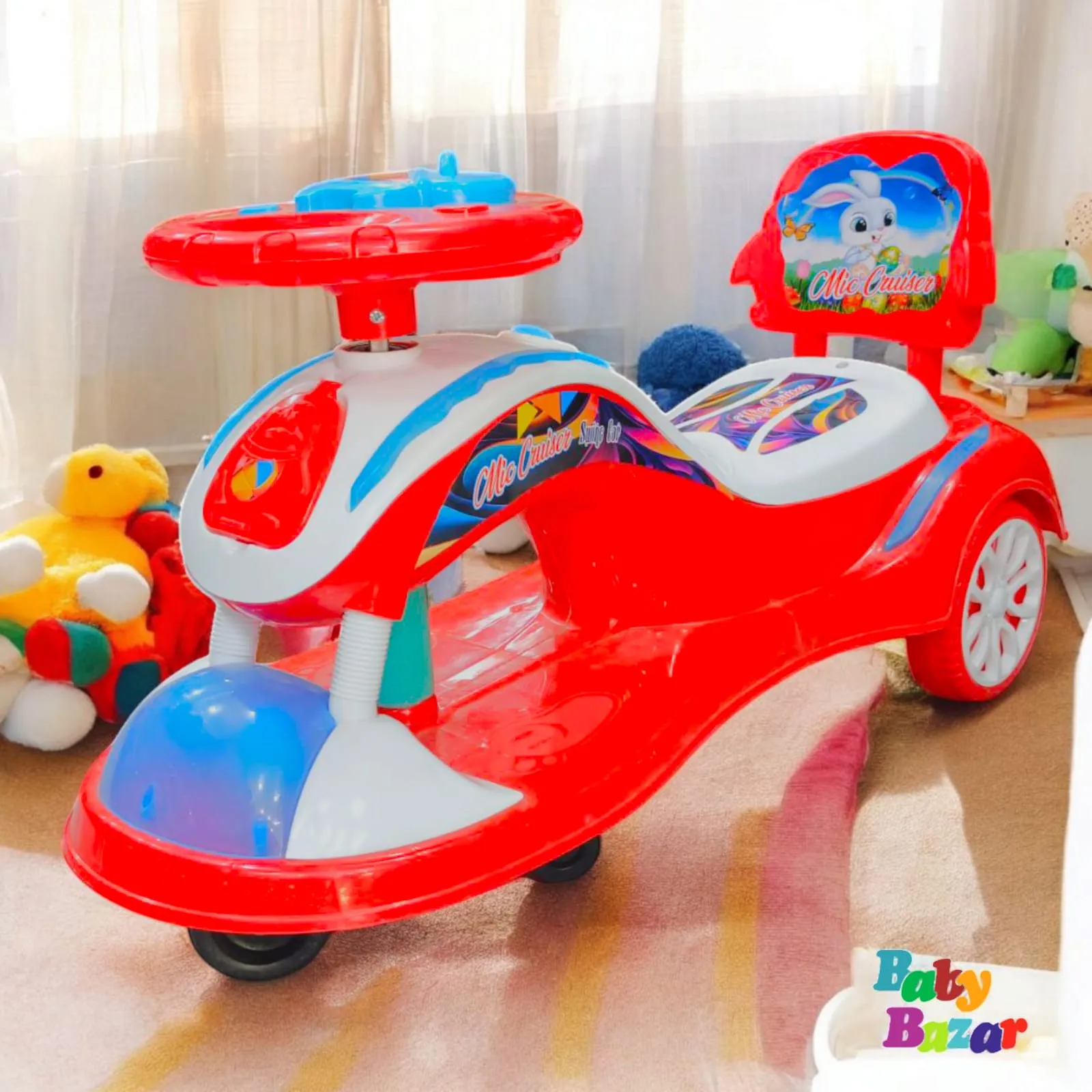 Kids Ride-On Car – Milo Cruiser Steering Wheel Push Car with Backrest