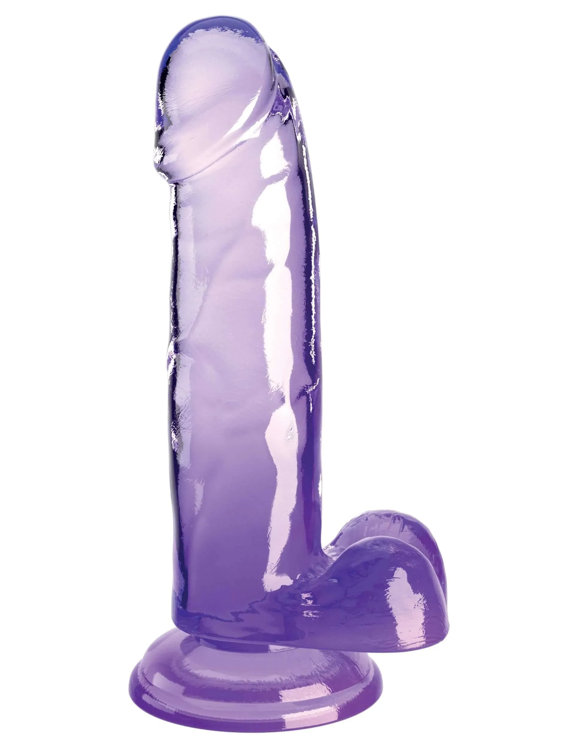 King Cock Clear 7 Inch With Balls - Purple