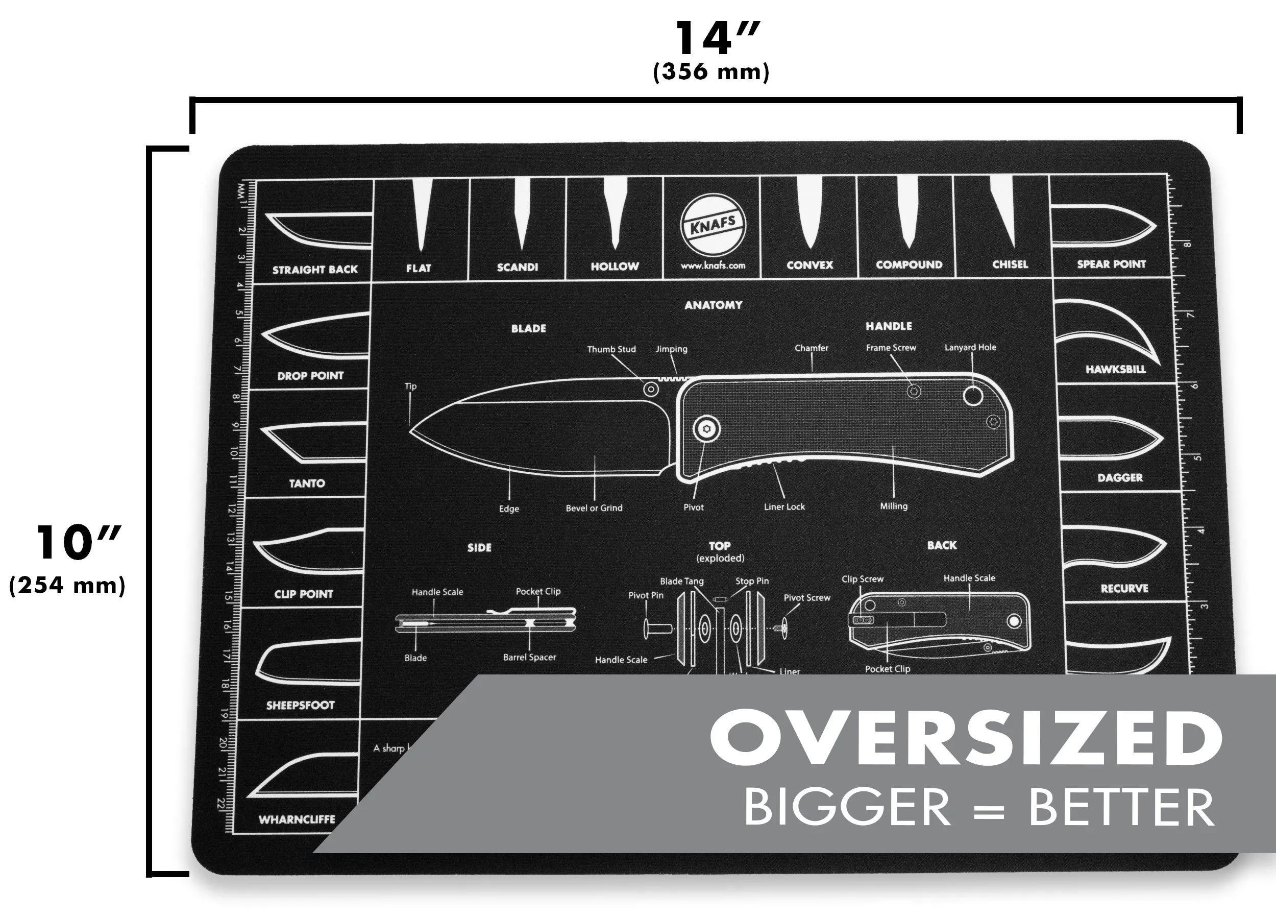 Knife Mouse Pad - Oversized Shop Mat 14 x 10"