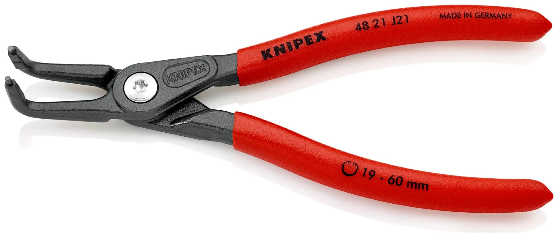 KNIPEX Precision Circlip Pliers for Internal Circlips in Bore Holes 90° Angled 165mm 1.8mm Diameter Tips 40 21 J21