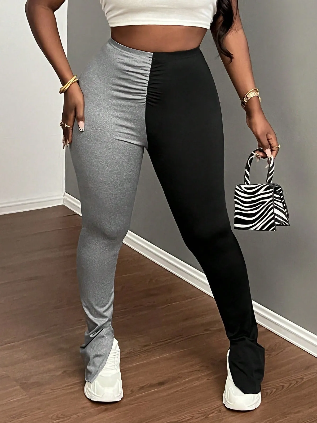 Leggings Informales Colorblock para Mujeres  CR