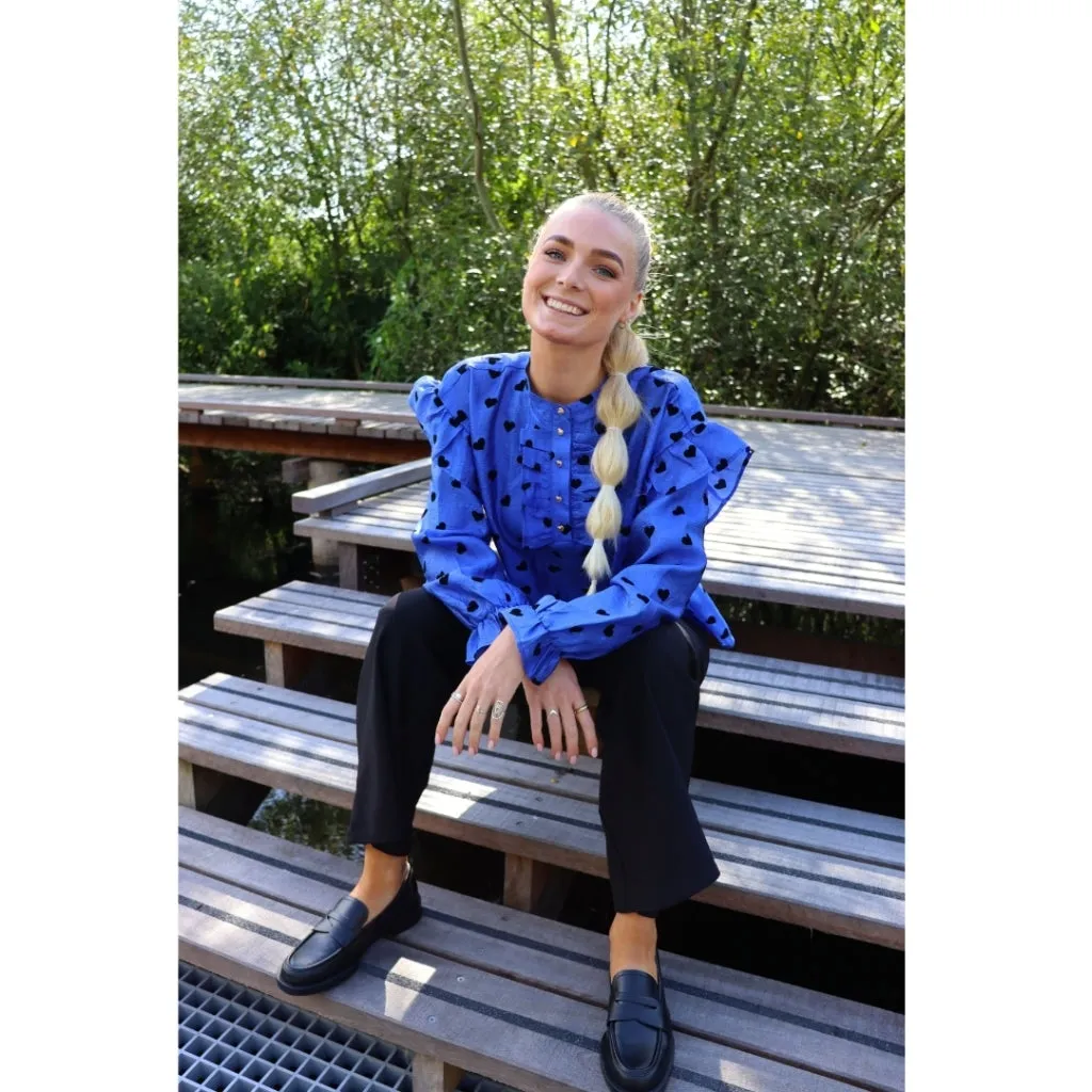 LIBERTÉ dame bluse TIA - Cobolt Blue Black Heart