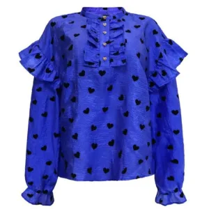LIBERTÉ dame bluse TIA - Cobolt Blue Black Heart