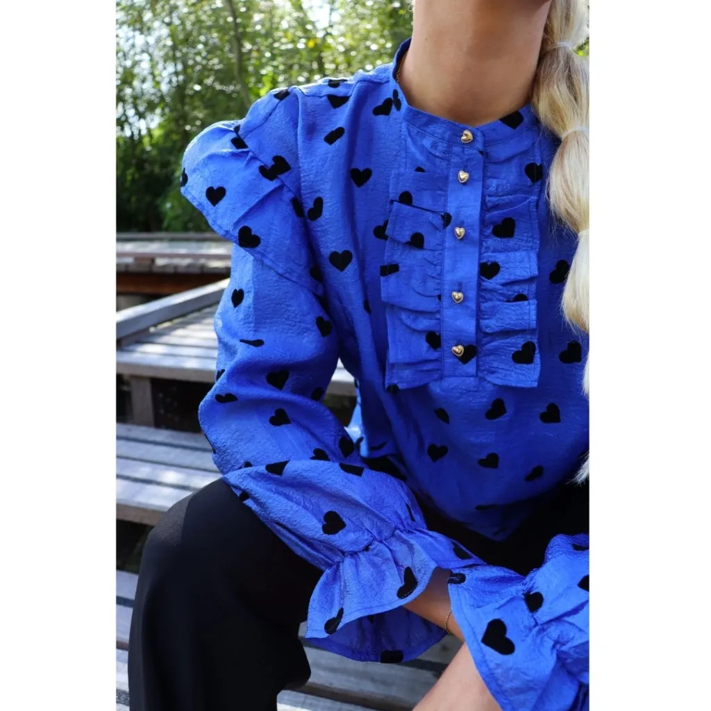 LIBERTÉ dame bluse TIA - Cobolt Blue Black Heart