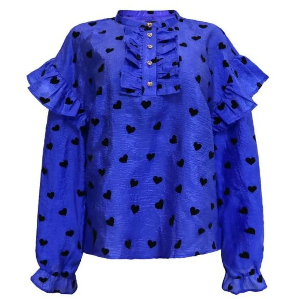LIBERTÉ dame bluse TIA - Cobolt Blue Black Heart