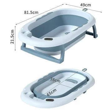 Lucky Baby OALY™ Collapsible Bath Tub W/Thermometer  Bath Support 81X51X22 CM UNFOLD"