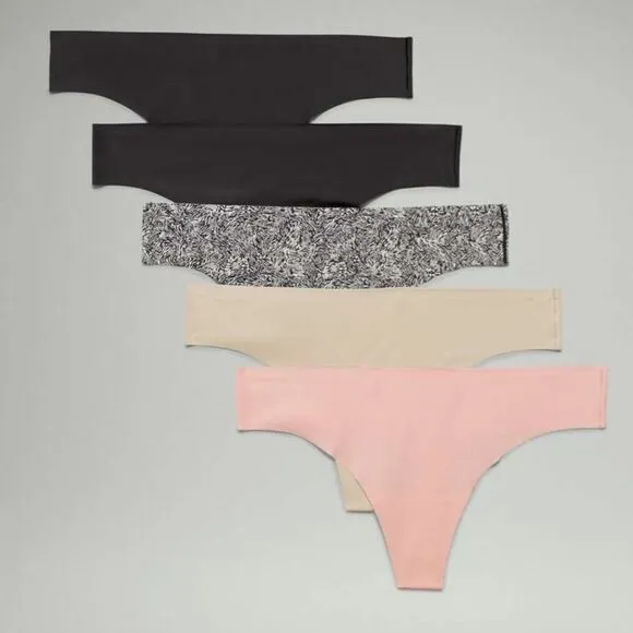 Lululemon InvisiWear Mid-Rise Thong Underwear 5 Pack XXL NWT plus size‎