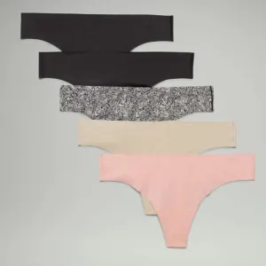 Lululemon InvisiWear Mid-Rise Thong Underwear 5 Pack XXL NWT plus size‎