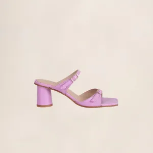MARCH23 - SLIPPER - MANON MEDIUM HEEL MULE - SOFT BERRIE LEATHER