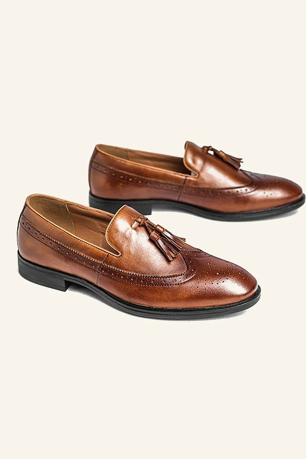 Men's Shallow Black Tassel Shoes