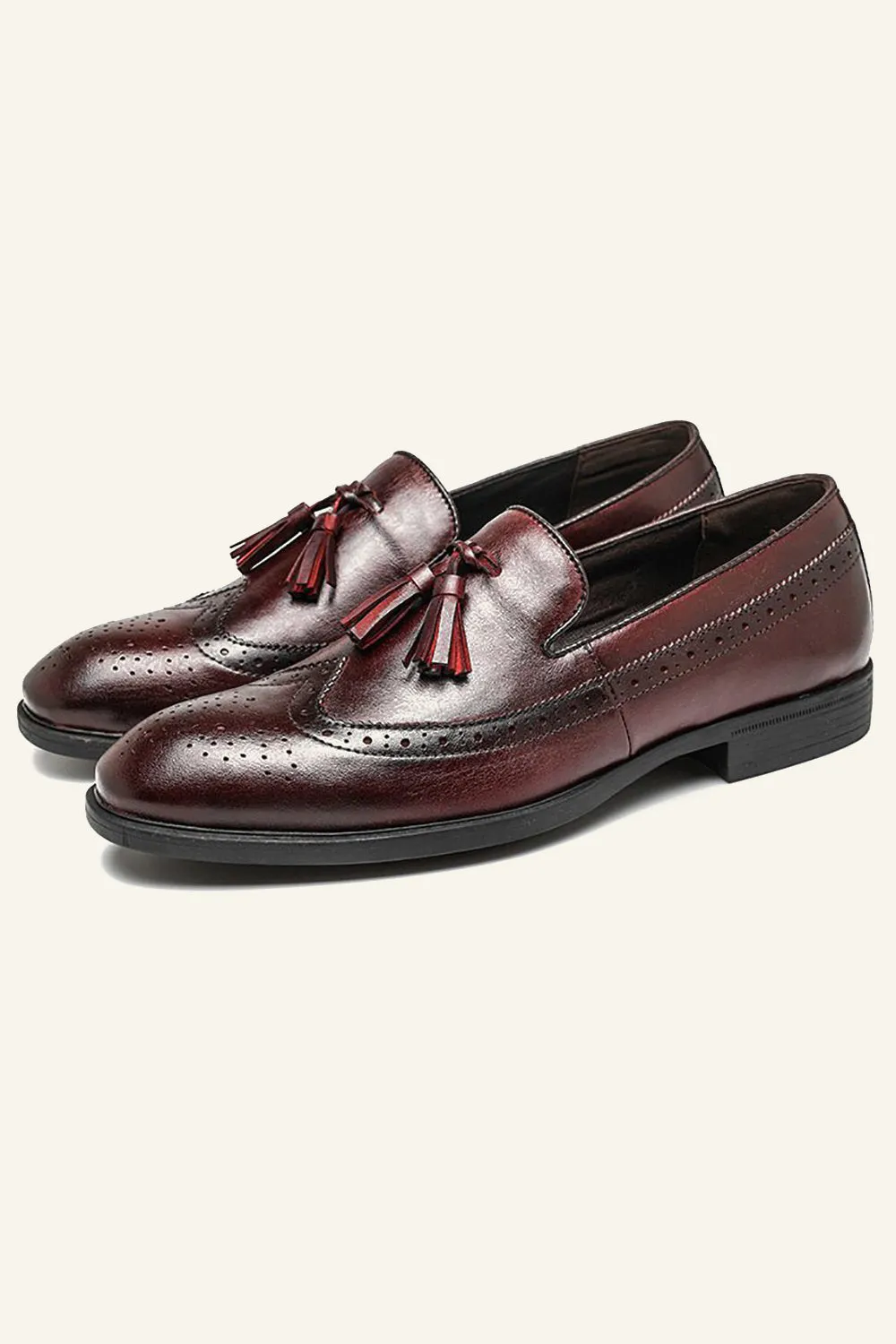 Men's Shallow Black Tassel Shoes