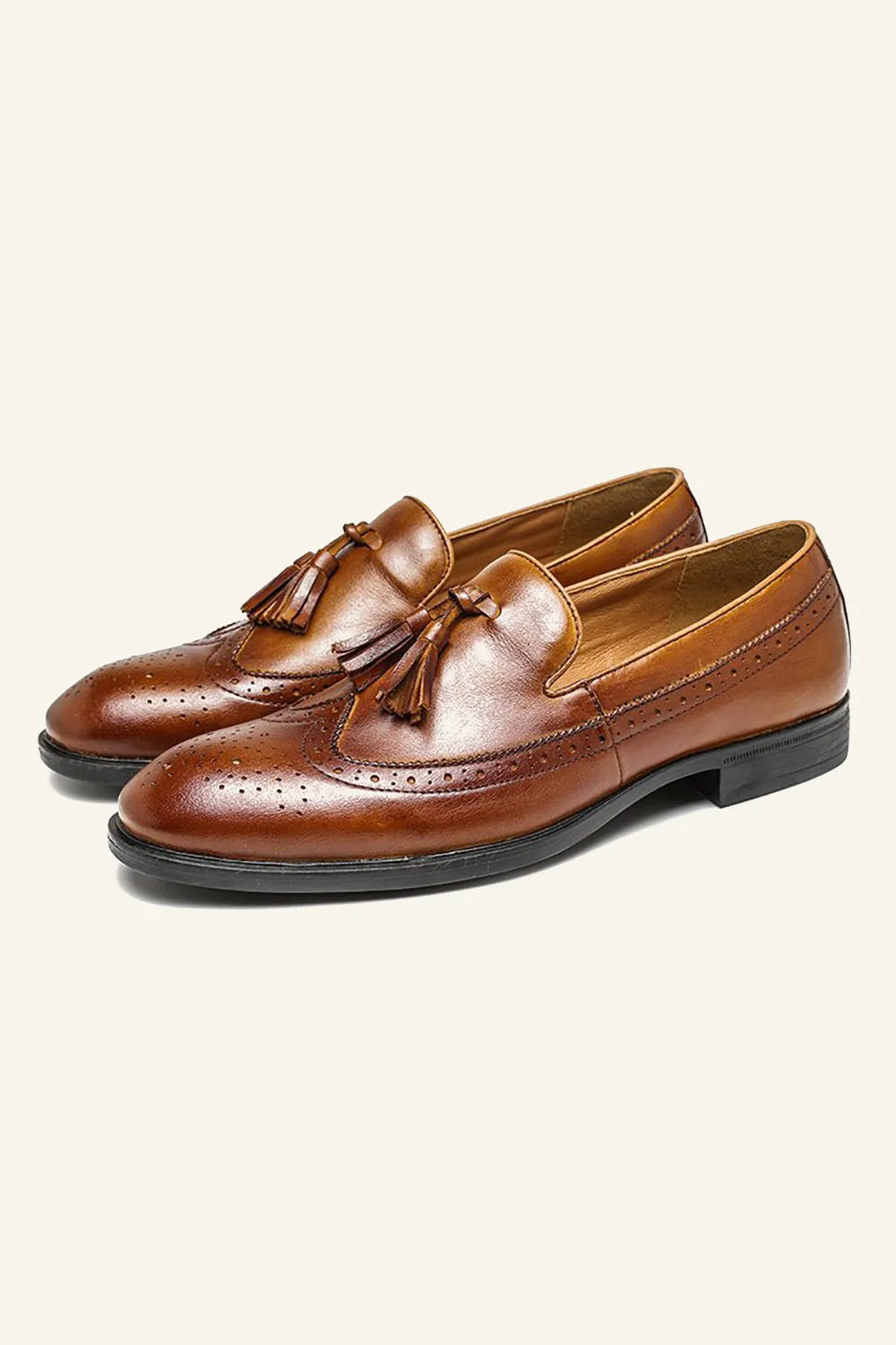 Men's Shallow Black Tassel Shoes