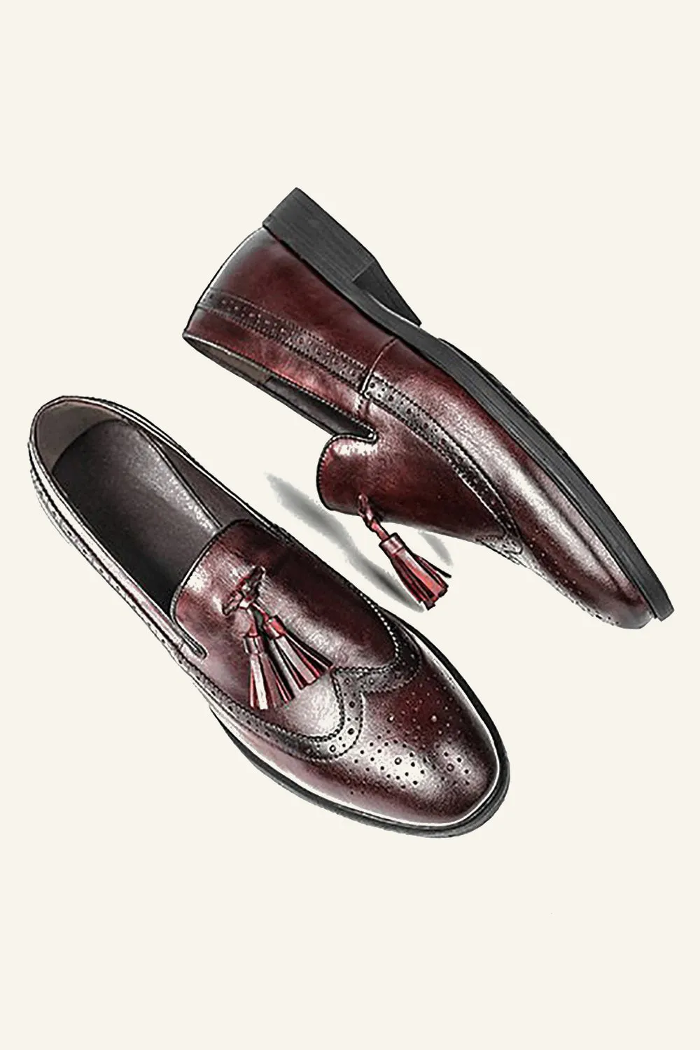 Men's Shallow Black Tassel Shoes