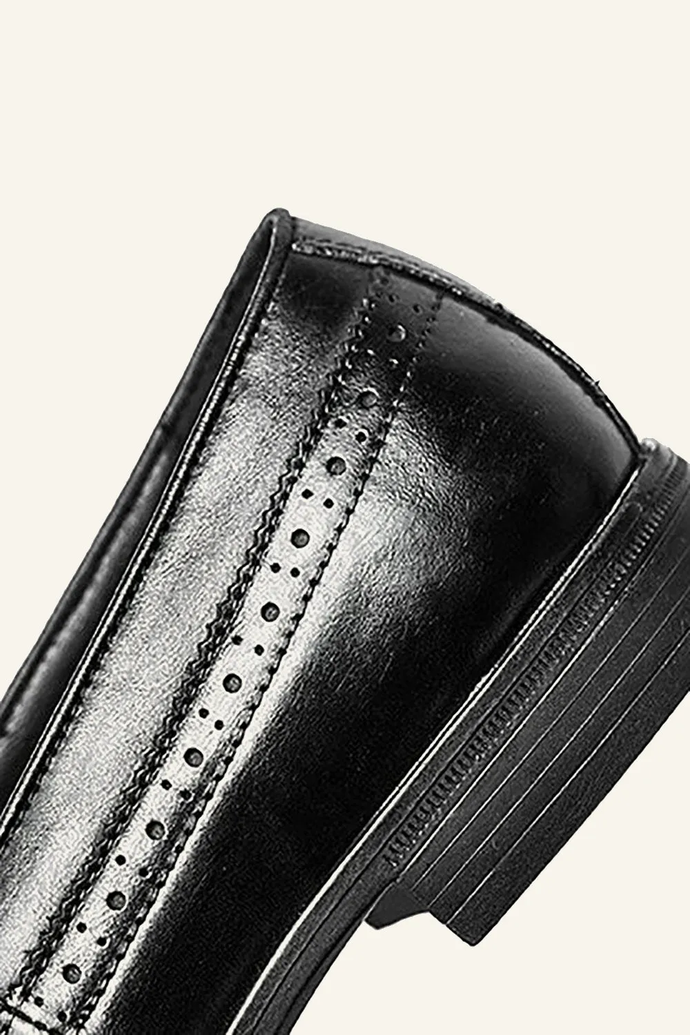 Men's Shallow Black Tassel Shoes
