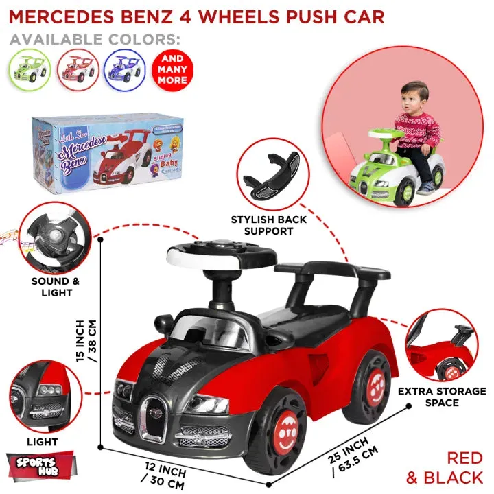 Mercedes Benzz Kids Push Car, Fun Play For Toddlers comes with Flashing Light & Melody Music, Mercedes Ride On Car