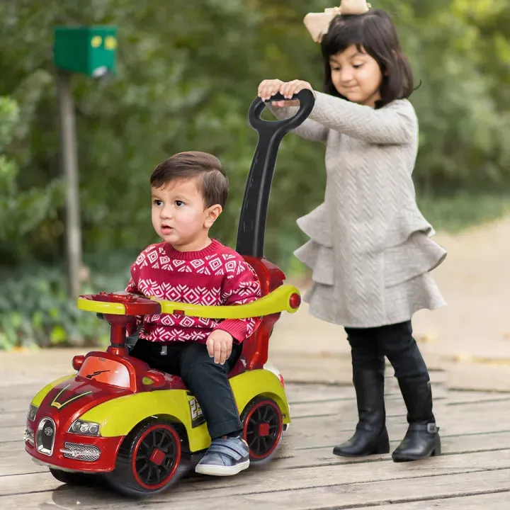 Mercedes Stroller 3 in 1 Kids Push Car For Toddlers, Flashing Light & Music Mercedes Ride On Car 4 Wheels with Storage and Removable