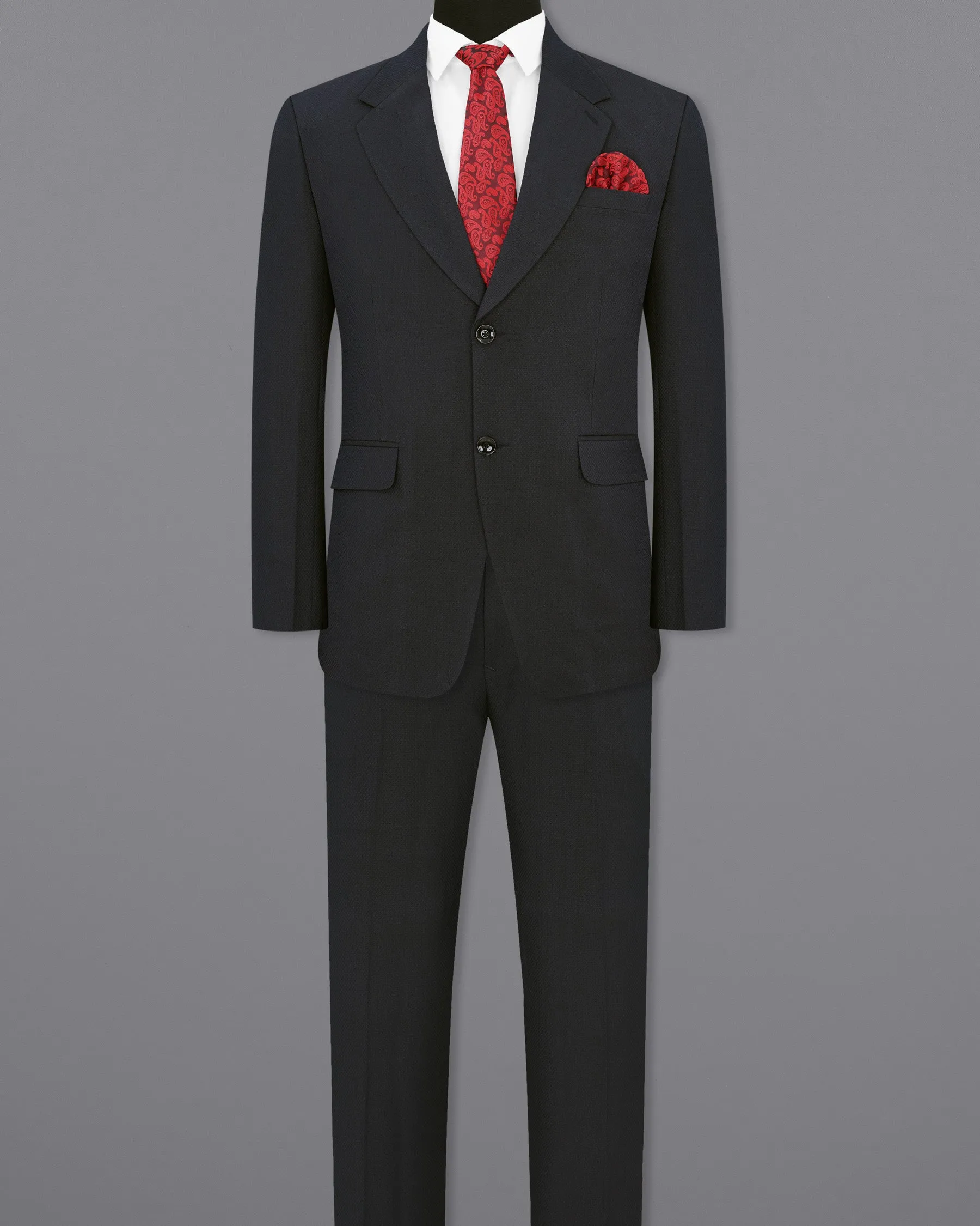 Mirage Blue Diamond Textured Single Breasted Suit