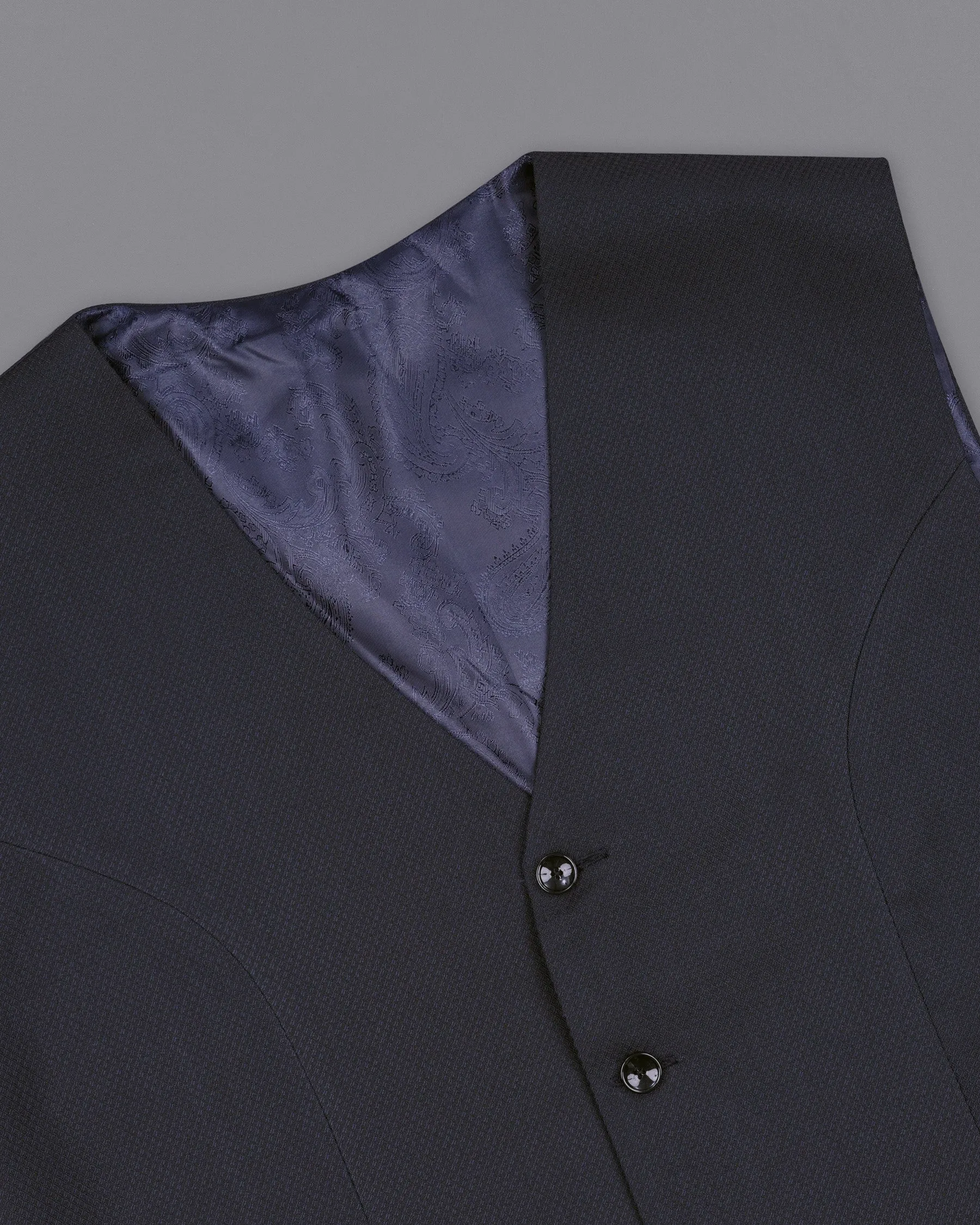 Mirage Blue Diamond Textured Waistcoat