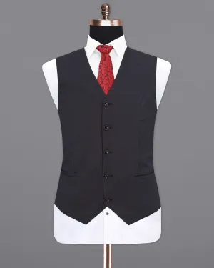 Mirage Blue Diamond Textured Waistcoat