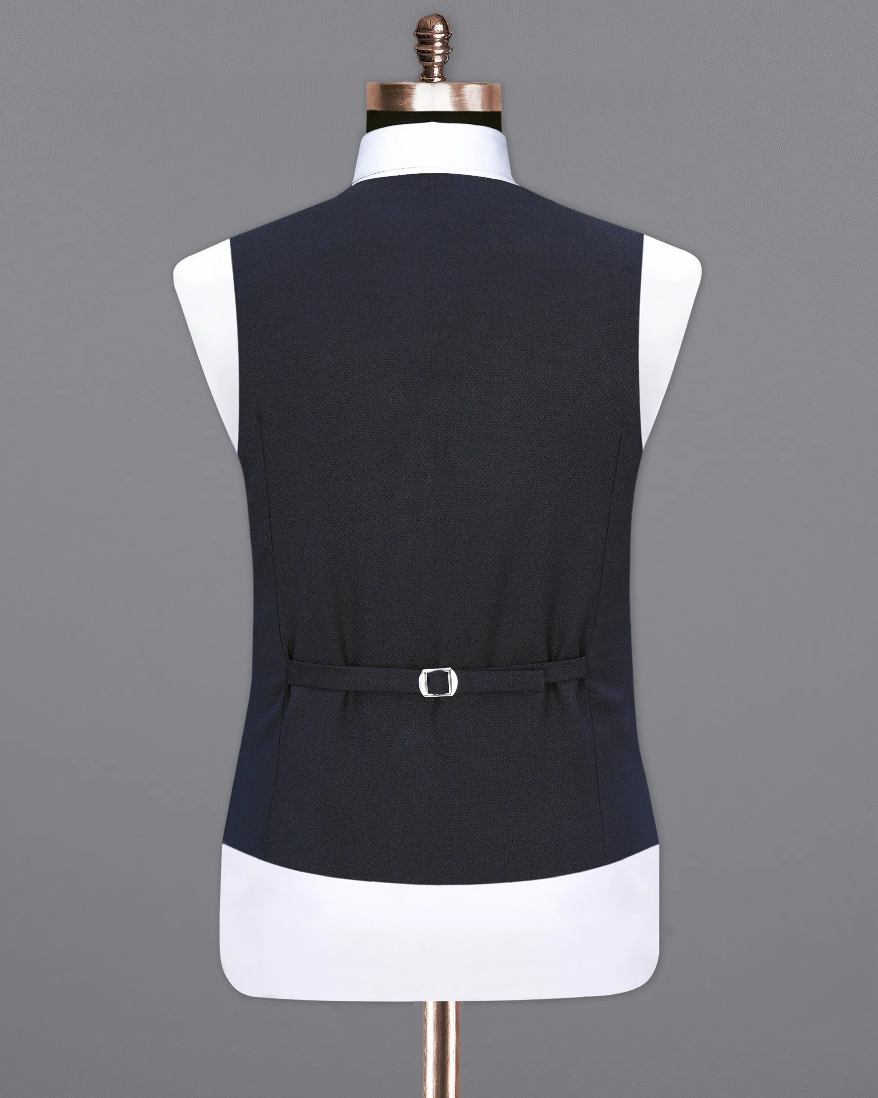 Mirage Blue Diamond Textured Waistcoat