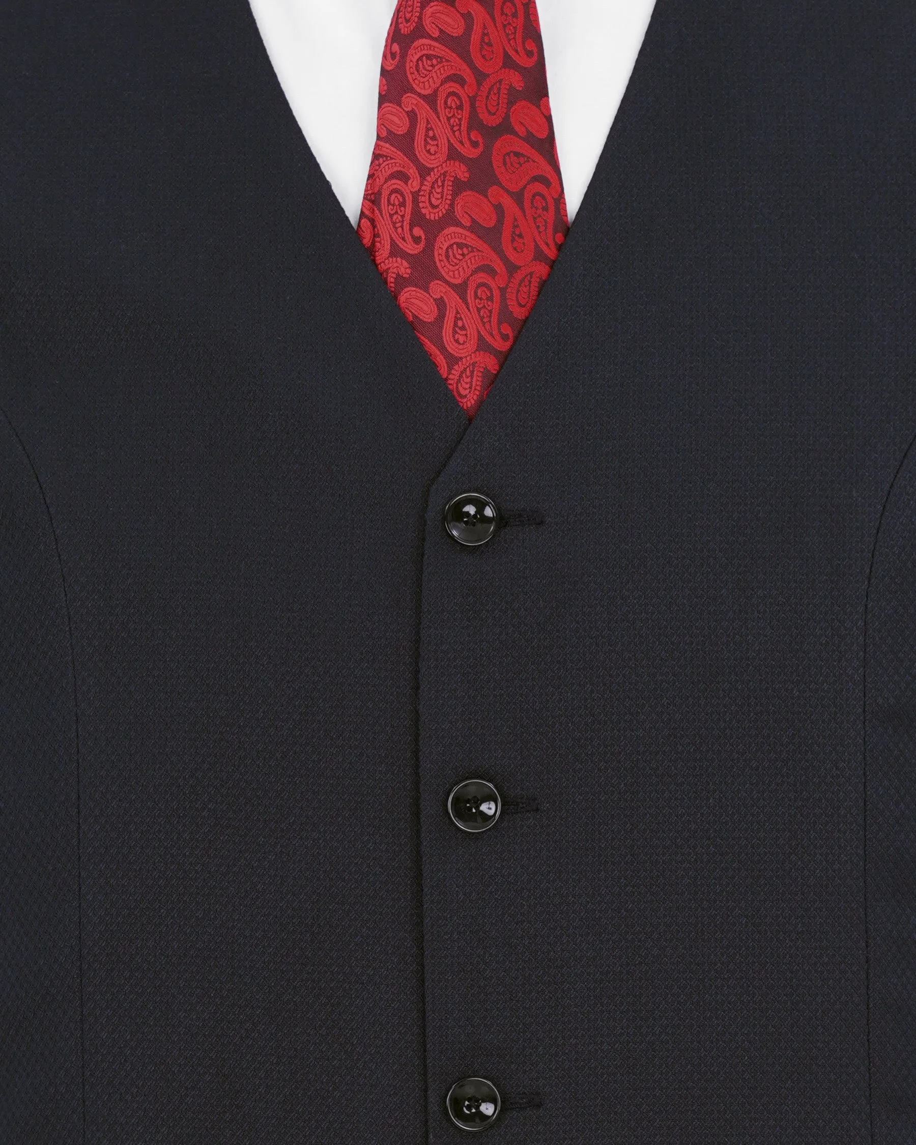 Mirage Blue Diamond Textured Waistcoat