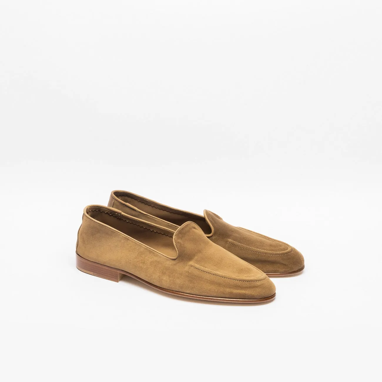 Mocassino slip-on sfoderato Edward Green Purbeck in camoscio visone