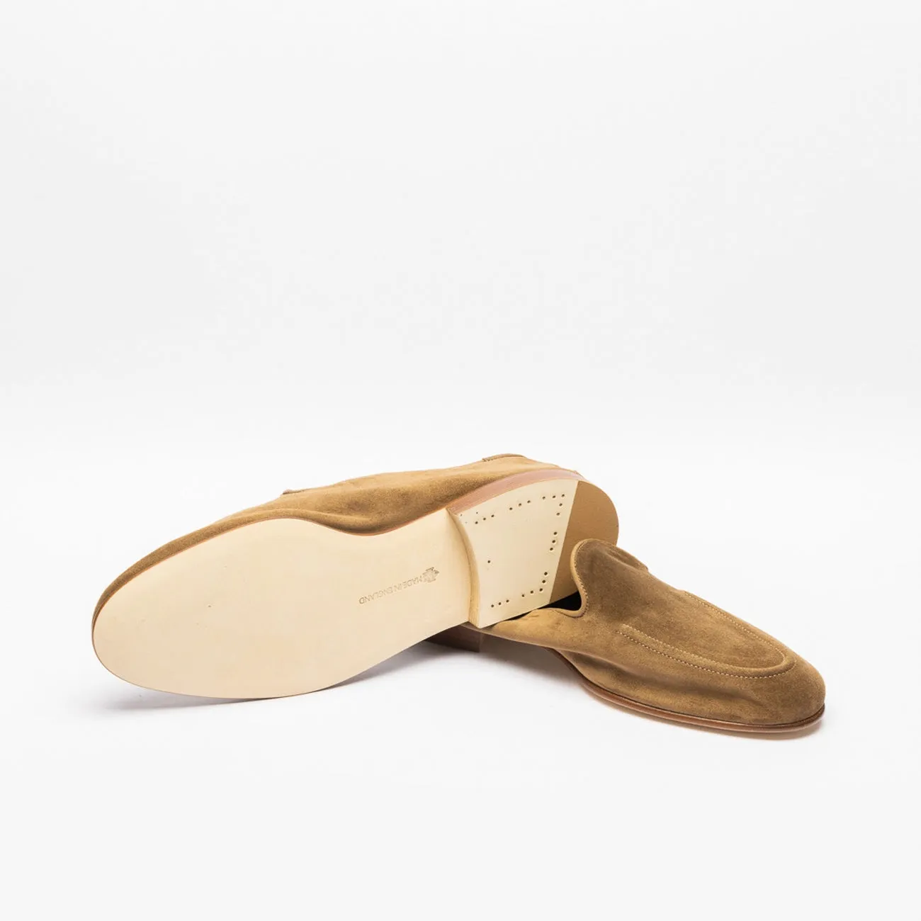Mocassino slip-on sfoderato Edward Green Purbeck in camoscio visone